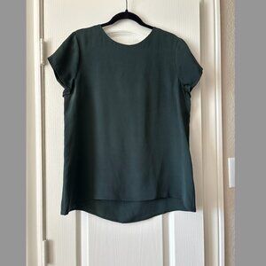 Cuyana Silk Tee Emerald Green Size Large